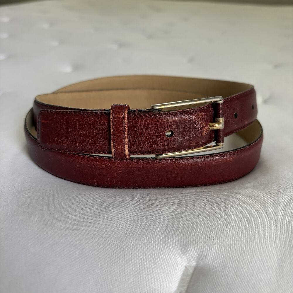 Vintage John Henry Full grain aniline steer hide Leather Belt Men’s Size 38